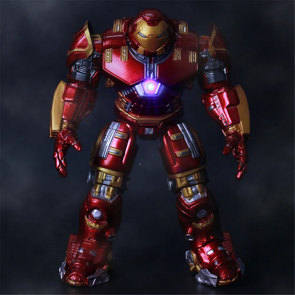 

18cm Hulkbuster Machine Funkos Pops Avenger Alliance Iron Man Action Figure Mark With LED Light Armor Mobile Luminous Action Toy