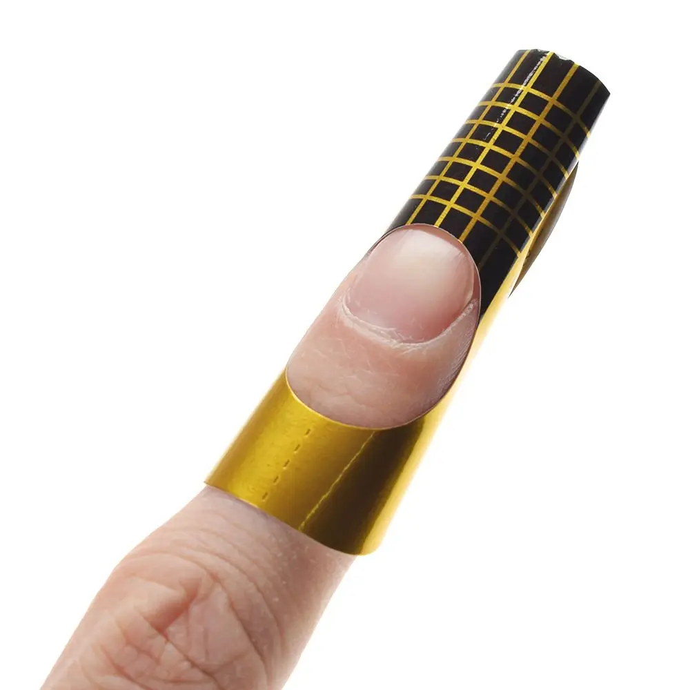 100 шт Профессиональная форма для ногтей акриловая Кривая гель для ногтей направляющая форма для ногтей Наклейка