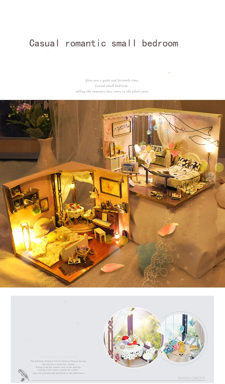 Кукольный дом Каса Diy Миниатюрный Кукольный домик С Пылезащитным покрытием мебель игрушки для детей подарок на день рождения творческие подарки TD26 TD27