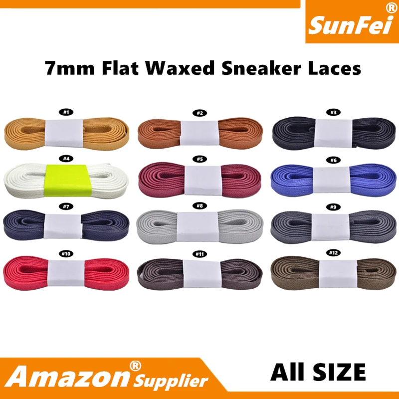 Premium 7MM Waxed Flat Sneakers Laces for Adidas Boots