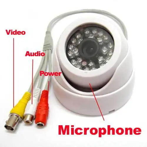 

1/3" 420TVL Sony CCD IR Color Audio Security CCTV Camera Wide Angle 3.6mm Lens