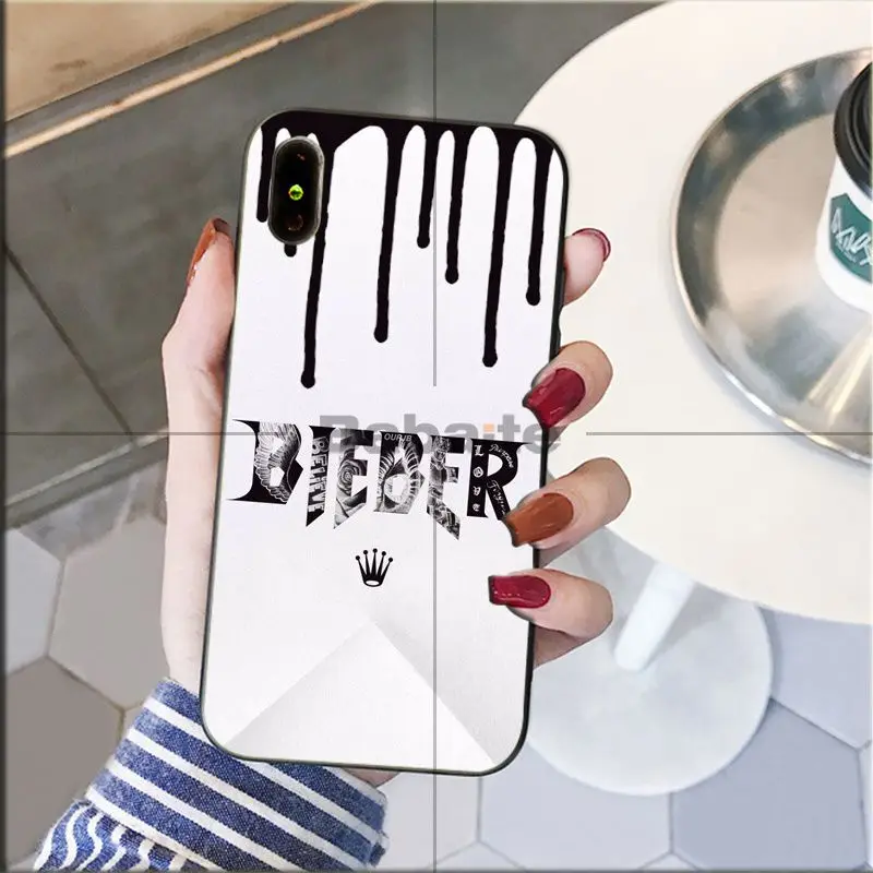 Babaite Popular Singer Justin bieber TPU black Phone Case Cover Shell for iPhone 8 7 6 6S Plus 5 5S SE XR X XS MAX Coque Shell
