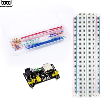 

Electronics fun Kit Power Supply Module, Jumper Wire, 830 Breadboard Starter Kit for Arduino