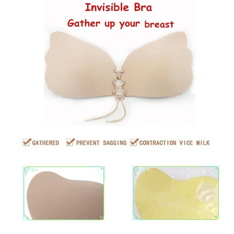 Stylish Bar Swimsuit Chest Pad Sexy Strapless Instant Breast Lift Invisible Silicone Push Up Bra Bikini Breast Lift Silicone Pad