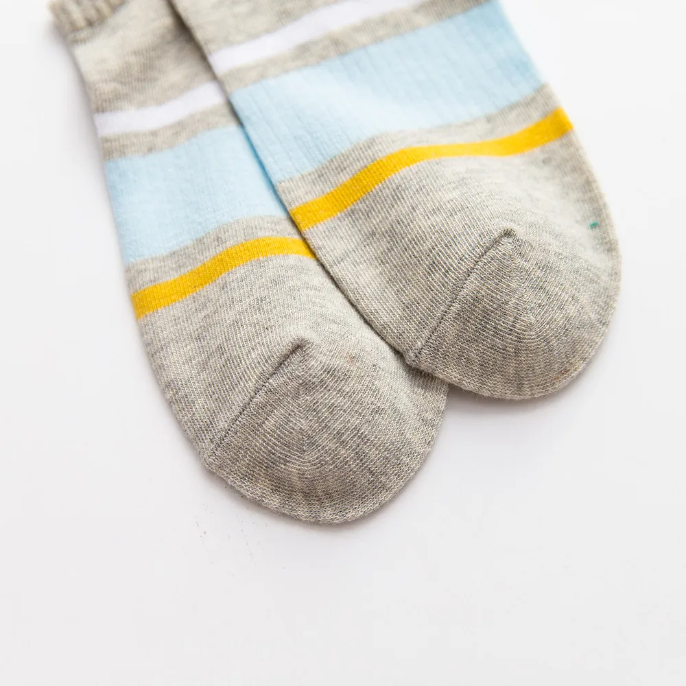 5 шт. Для женщин носки жаккардовые хлопковые милые полосатые тонкие носки дикий мелкой Повседневное спортивные носки-башмачки T528