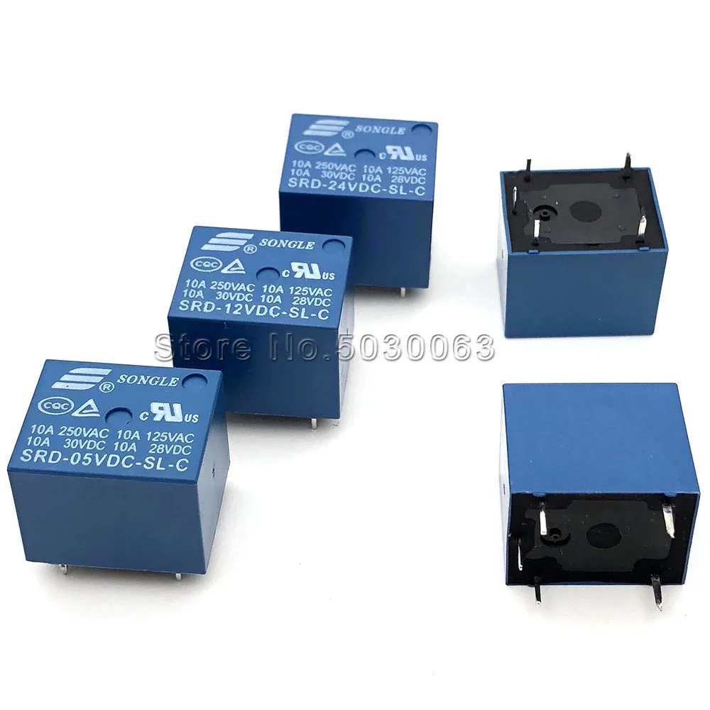 2 шт./лот 5pin SRD-05V/12 В/09 в/24VDC-SL-C реле Songle 5 футов 10A высокий ток T73 пять pin 5P |