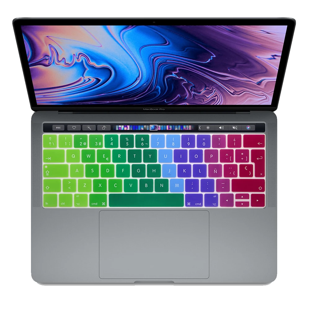 Испанская Защитная крышка для клавиатуры Macbook Pro13 15 с сенсорной панелью
