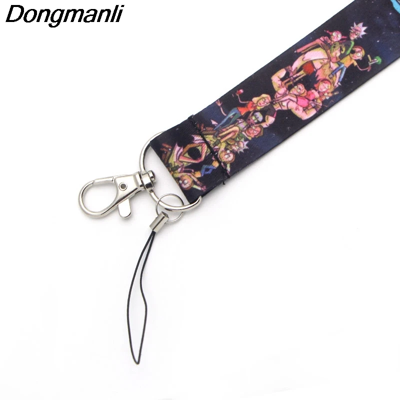 P1915 Dongmanli Рик и Морти брелок бейдж со шнурком ID Lanyards/Мобильный телефон Веревка/ключ нашейные ремешки Ремешки