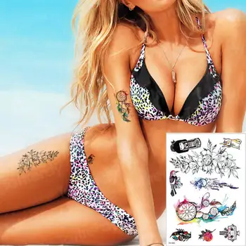 

temporary tattoo women sexy tattoo dream catcher small tattoo waterproof fake tattoo sticker birds Japanese girl tatoo hand arm