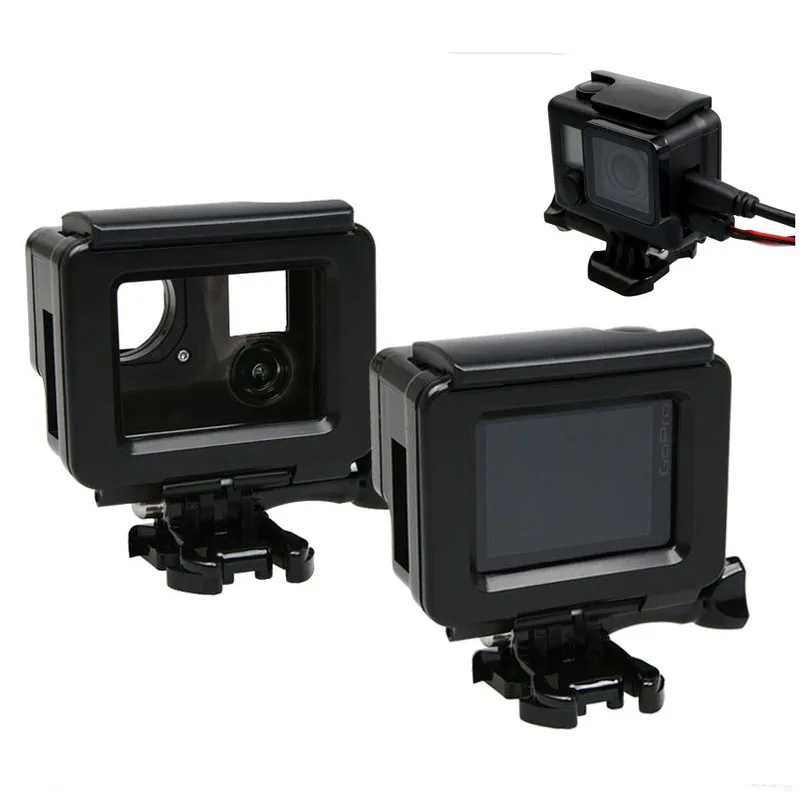 

Skeleton Case Open Side Protective Housing Black Out protector Cover Hollow Back Door for Go Pro Hero 4 Accessories
