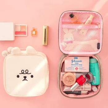 

Embroidery Makeup Storage Bag Square Flannel Storage Bag For Travelling/Camping Available 4 Colors