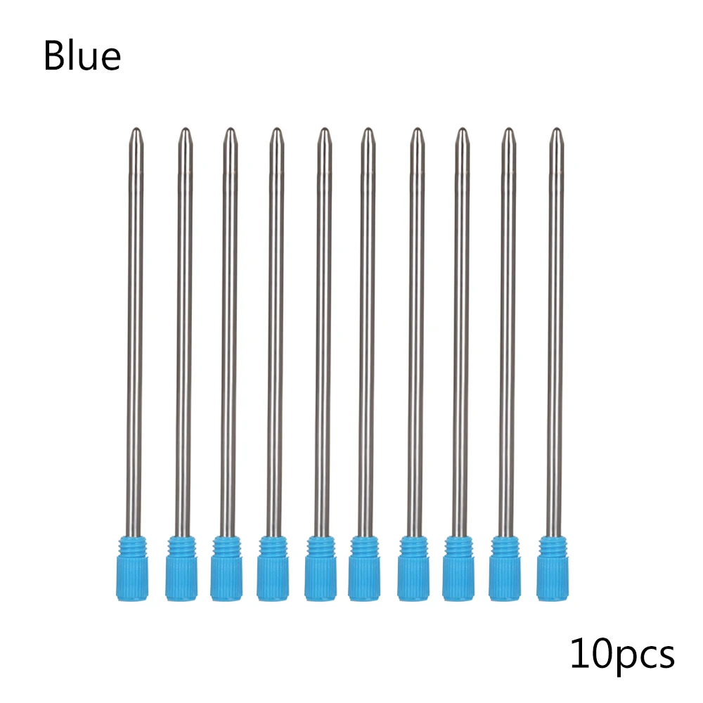 0,5 мм синяя/черная 10 шт./партия металлическая ручка для шариковой ручки с кристаллами и бриллиантами Студенческая ручка стержень 7 см длина шариковой ручки заправки - Цвет графита: Blue