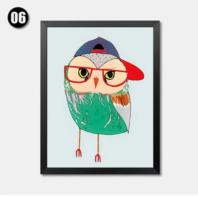 Modern-Watercolor-Cartoon-Cute-Colorful-owl-Art-Canvas-Painting-Posters-and-Prints-Picture-Kids-Room-Home.jpg_640x640 (5)
