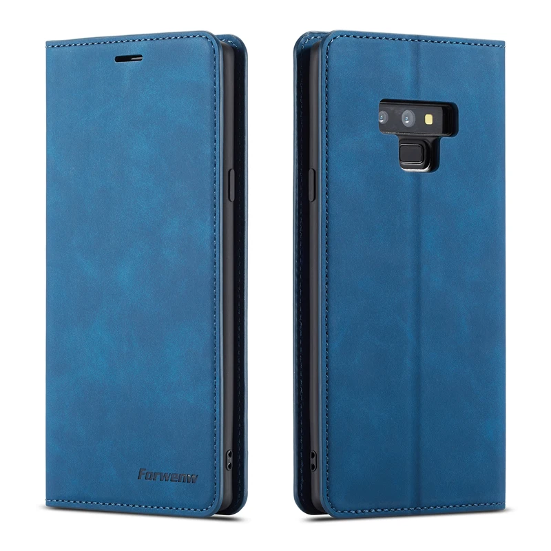

For Samsung Note9 PU Leather Flip Case Wallet Stand Business Phone Smart Cover for Samsung Galaxy Note8 S8 S9 S10 Retro Case