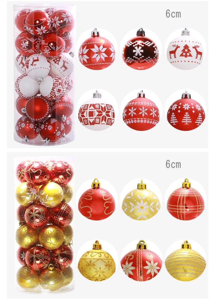 24 шт./лот, цветные, 6 см/2,4 дюйма, украшение для рождественской елки, шар, украшение, шар для украшения дома, украшение для бара и вечеринки
