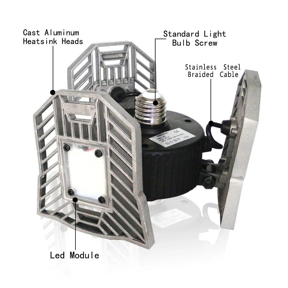 60 Вт светодиодный деформируемый светильник гаражный светильник E27 светодиодный светильник для кукурузы радар Домашний Светильник ing высокая интенсивность стояночный склад промышленная лампа x