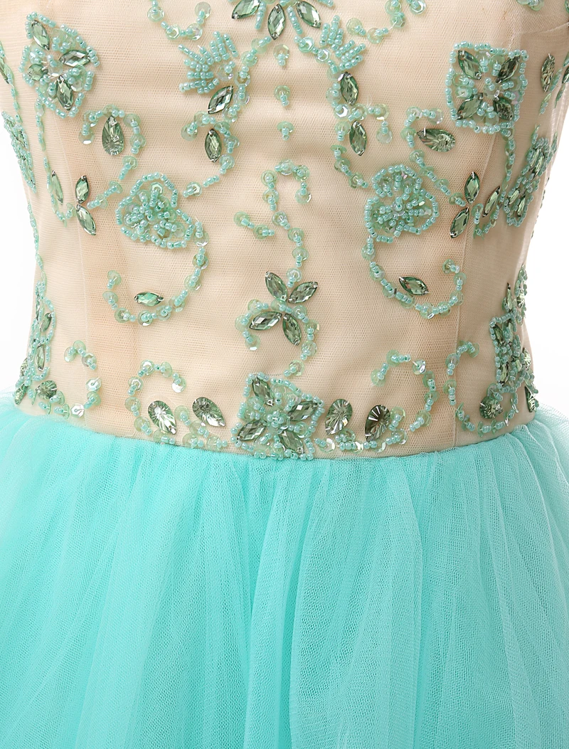 tulle cap sleeves knee length tulle A-line