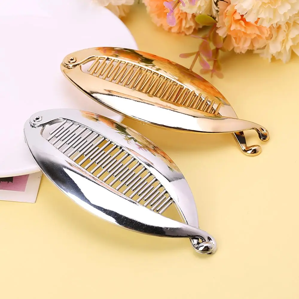 

Fashion Plastic Comb Clamp DIY Craft Fish Tail Banana Hair Clips Gold And Silver