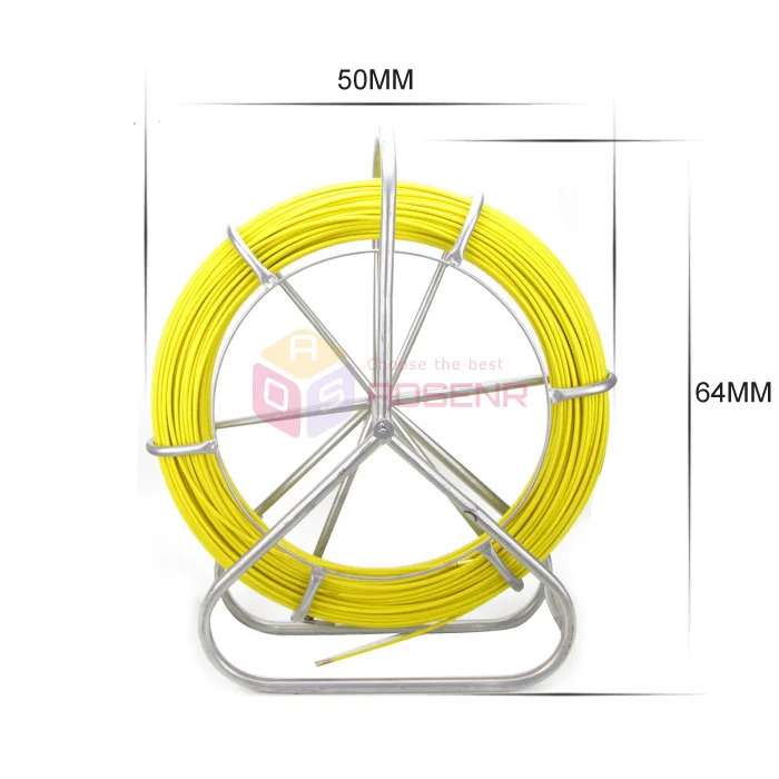 6MM Rodder Fish Tape Continuous Fiberglass Reel Wire Cable Running Rod 150g/m