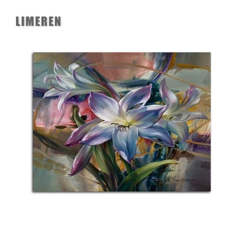 

Frameless lily Flowers Painting By Numbers Coloring By Numbers Living Room Wall Art