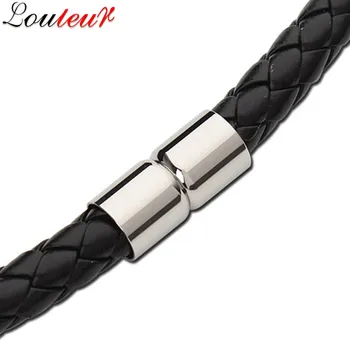 

LOULEUR 2pcs/lot Size 4/5/6/8mm Stainless Steel Magnetic Clasps Round Leather Cord Bracelets Connectors for Diy Jewelry Making
