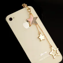 Звезда подвеска цепь Пылезащитная заглушка крышки Аксессуары для мобильных телефонов 3,5 мм наушники анти Пылезащитная заглушка такса для Iphone для samsung