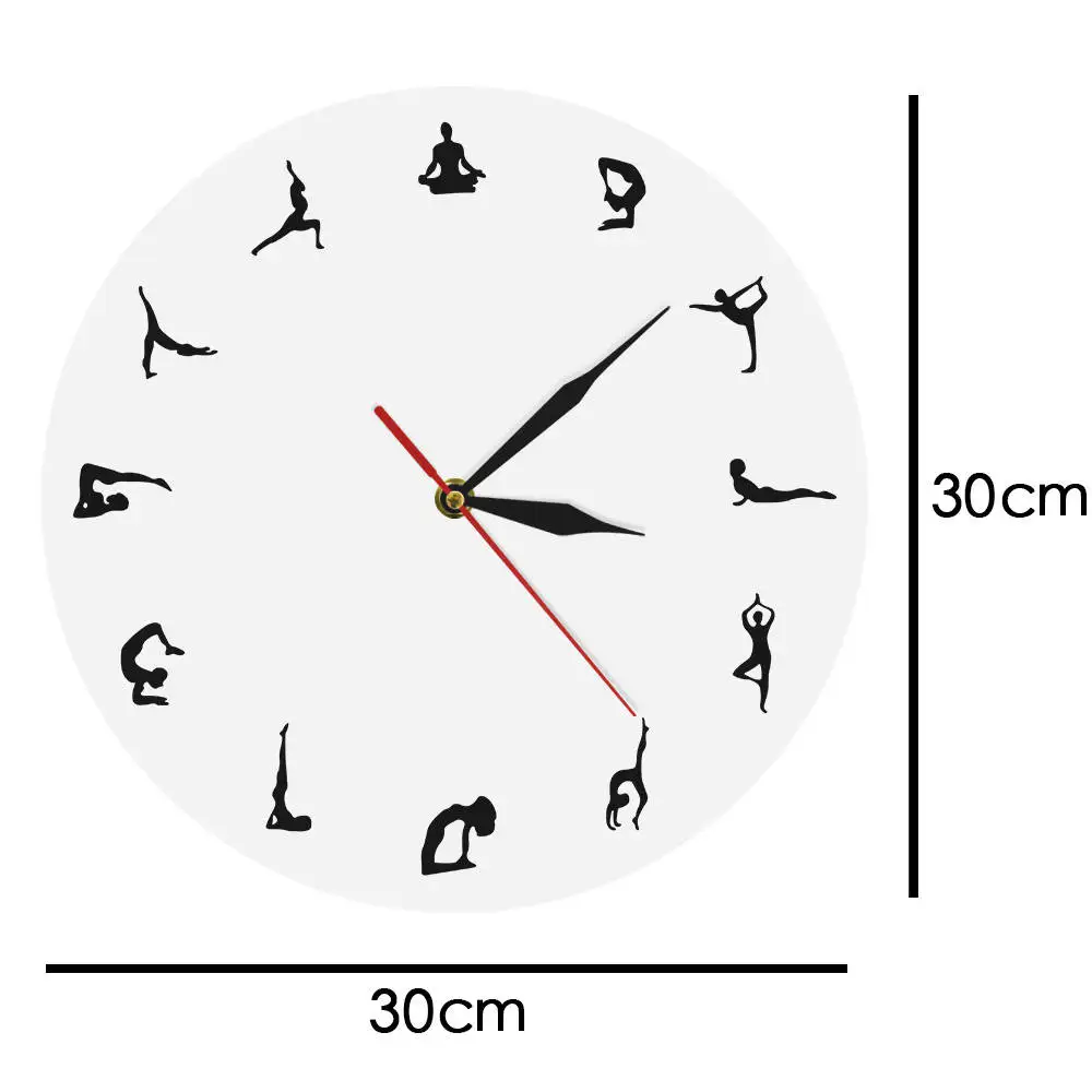 1 шт. часы для йоги настенные часы для фитнеса современные круглые спортивные настенные часы для бодибилдинга тренера домашний декор гимнастические современные настенные часы