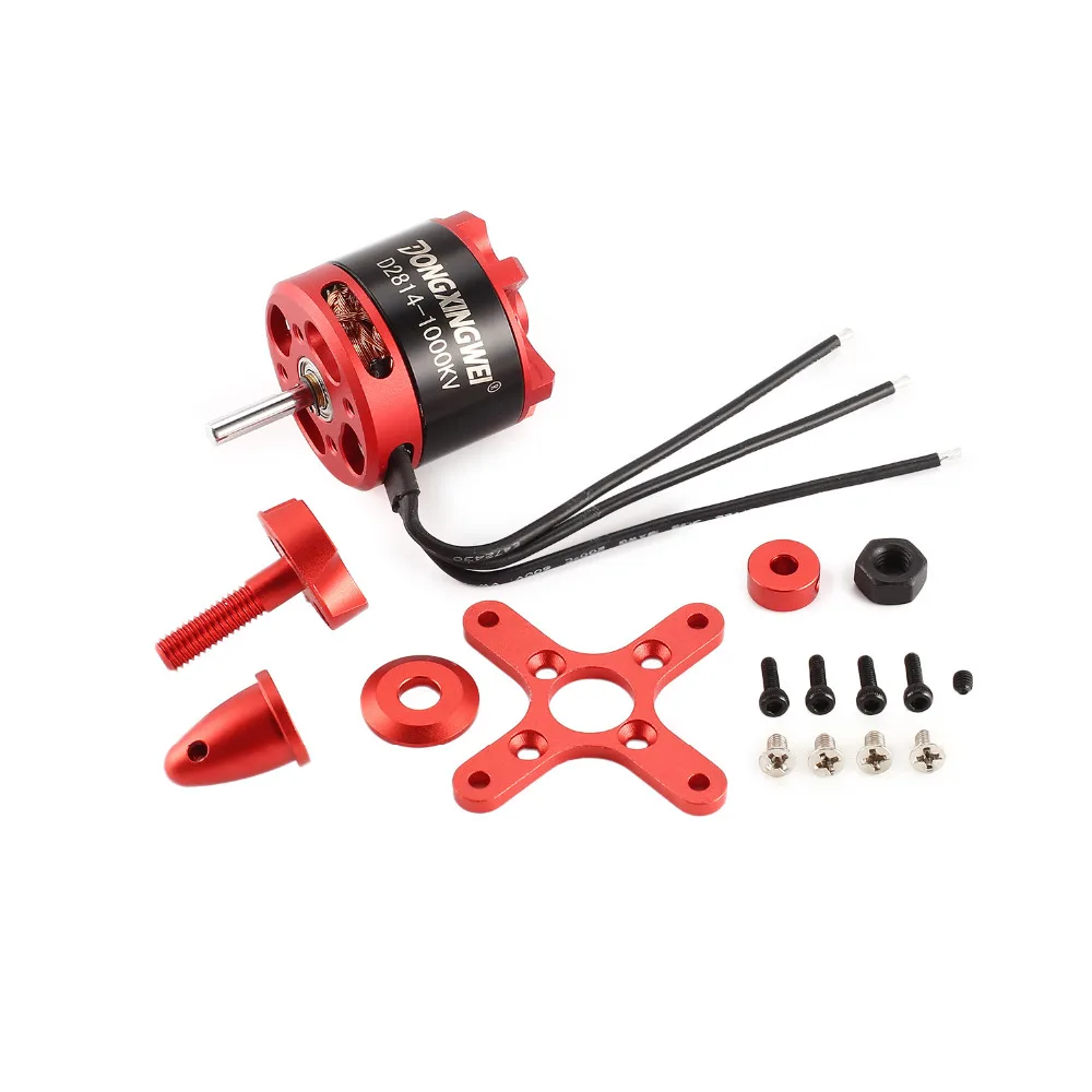 

DXW D2814 2814 1000KV 3-4S 6mm Outrunner Brushless Motor for RC FPV Fixed Wing Drone Airplane Aircraft 12x6 Propeller