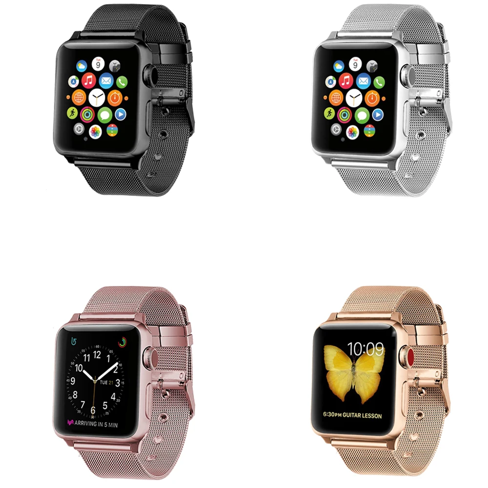 Ремешок Миланская петля для apple watch band 42 мм 38 44 40 браслет из нержавеющей стали iwatch