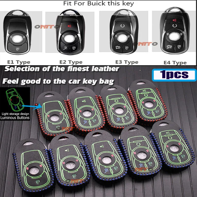 

1pcs/lot For Buick Terraza XT GT Encore Regal Rainier LaCrosse Lucerne Luminous Auto Car key Case cover Bag E- buttons Leather