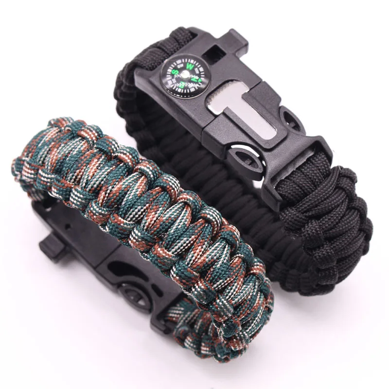 Braided Bracelet Men Multi function Paracord Survival Bracelet Outdoor