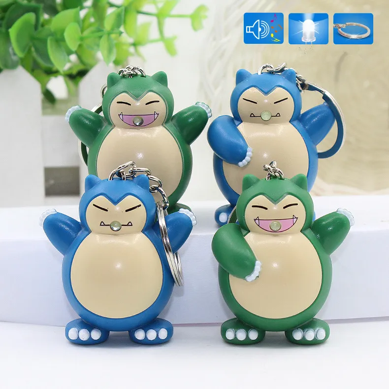 Модная Игра Pokemon Munchlax 3D светодиодный брелок с фонариком и звуком милый аниме Goinfrex мультфильм брелок с игрушкой, подарок для влюбленных