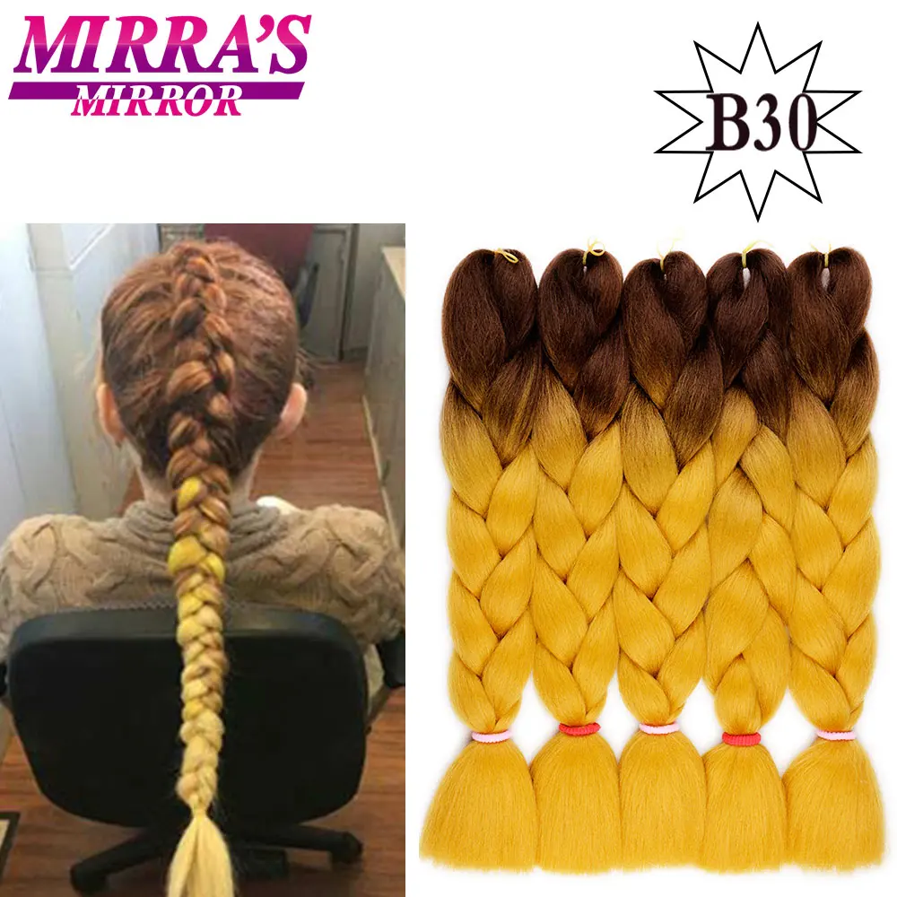 Mirra's зеркальные синтетические плетеные волосы в стиле jumbo удлинительные косы кроше с Омбре синие светлые зеленые Розовые косы