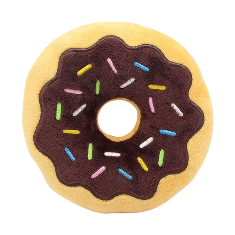 15 см Моделирование пончик плюшевая игрушка ПЭТ мягкая укуса устойчивая жевательная игрушка с пищалкой