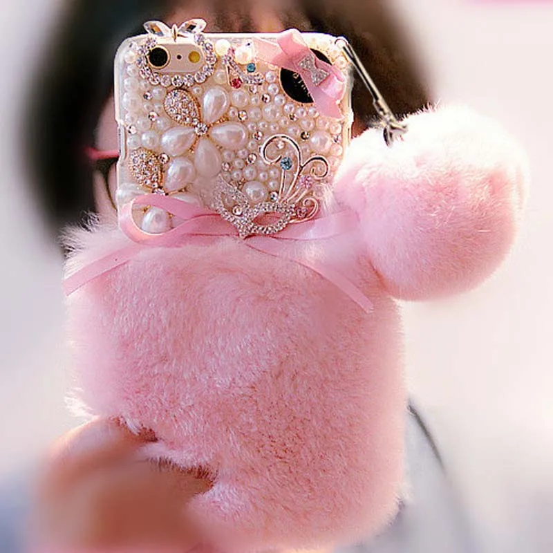 imágenes para Capa de pelo de piel de conejo rex real case para samsung galaxy j3 j7 J2 J1 J5 2016 2015 J320 J710 J120 Diamante coque pompón perla Fundas imágenes para Capa de pelo de piel de conejo rex real case para samsung galaxy j3 j7 J2 J1 J5 2016 2015 J320 J710 J120 Diamante coque pompón perla Fundas