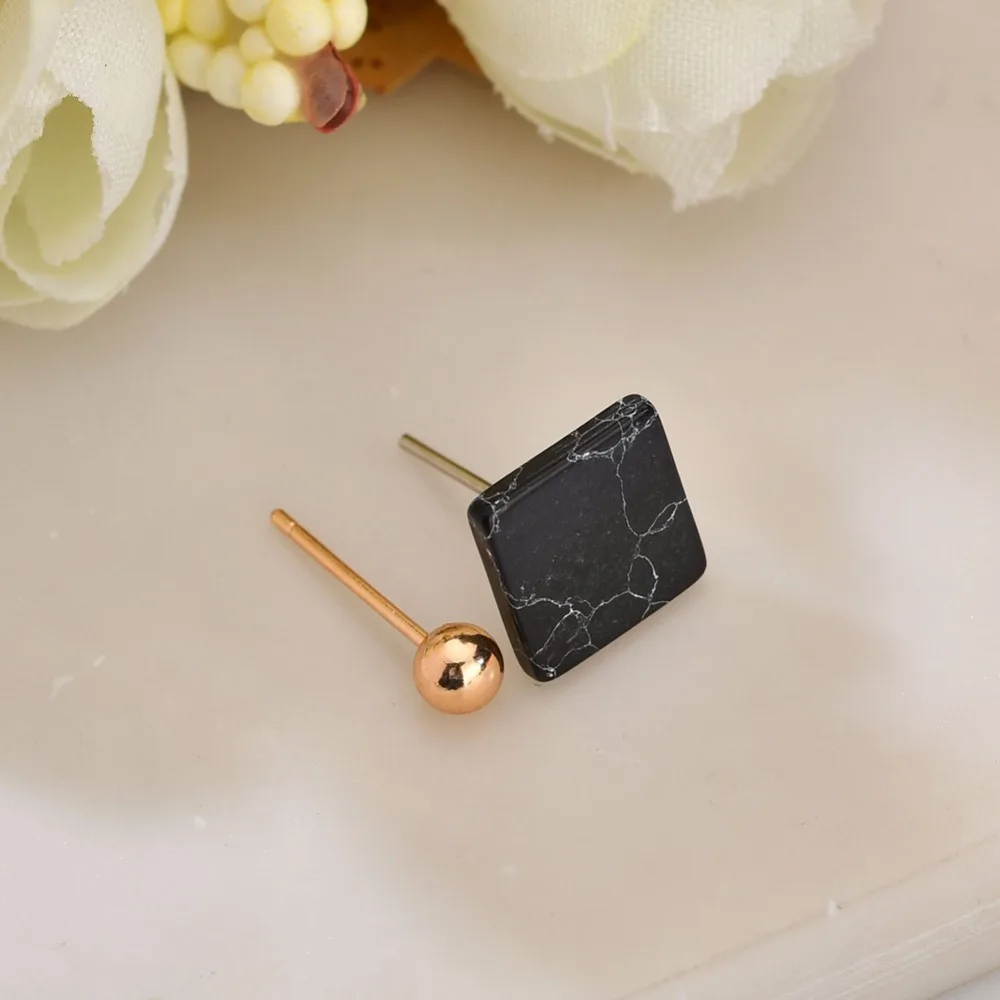 MESTILO Korean Simple Geometric Small Square Faux Marble Stone Beads