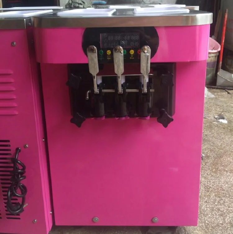 Коммерческий настольный мини Мягкий торговый автомат для мороженого 3 ароматы мороженого с красочной нержавеющей стали