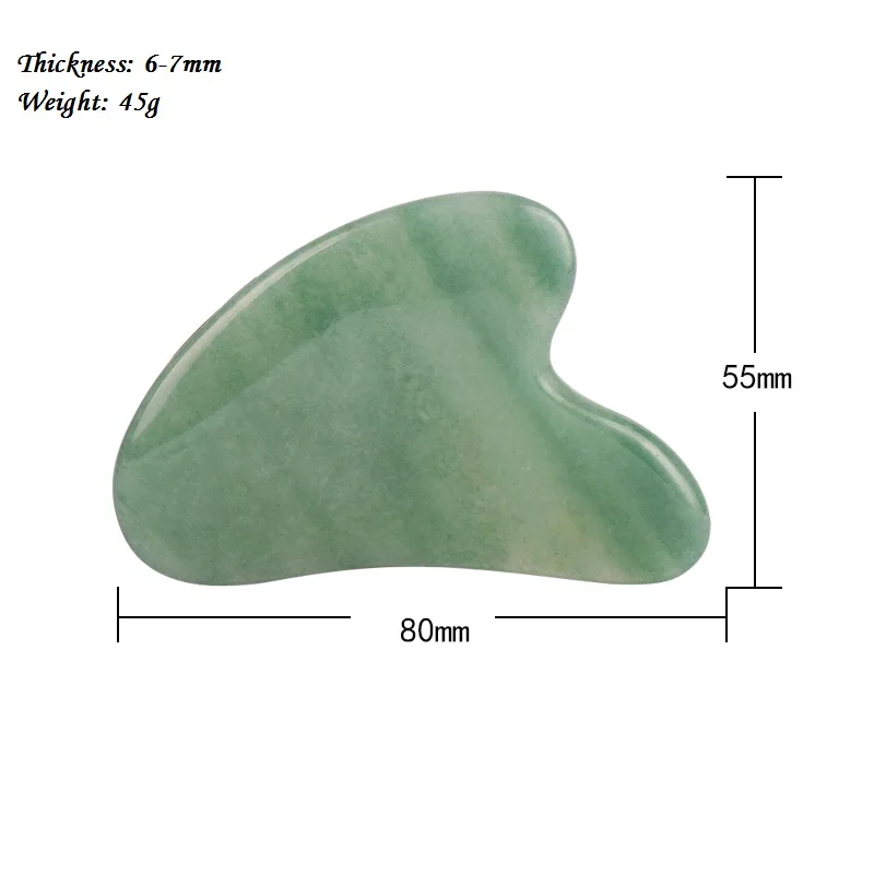 Скребок Gua Sha с коробкой для акупунктуры лица, массажный инструмент, натуральный зеленый авантюрин, скребок для спины и ног, спа-терапия, Нефритовая доска