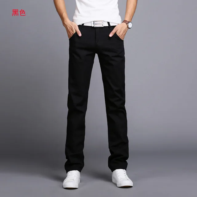 Новые стильные мужские повседневные брюки высокого качества, упругие мужские джинсы, модные классические джинсы, обтягивающие мужские джинсы - Цвет: black