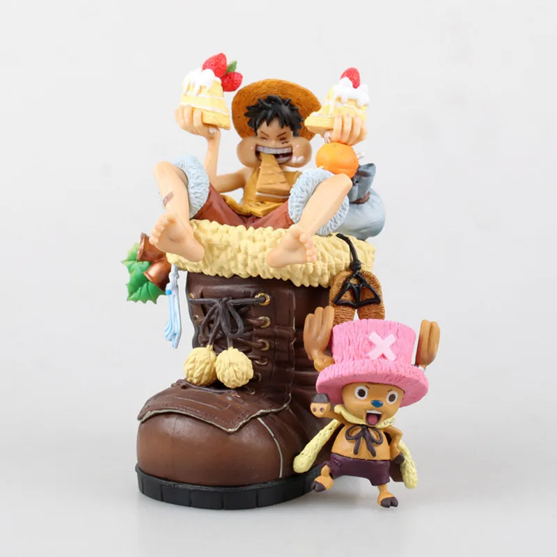

Cartoon ONE PIECE Monkey D Luffy Tony Tony Chopper Christmas Boots PVC Action Figure Collection Model Toy M1687