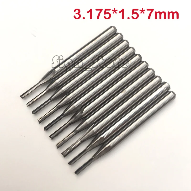 

10pc 3.175*1.5*7mm Two Double Flute Straight Slot Bit Wood Cutter CNC Carving Engraving Tool Milling Cutter Solid Carbide Router