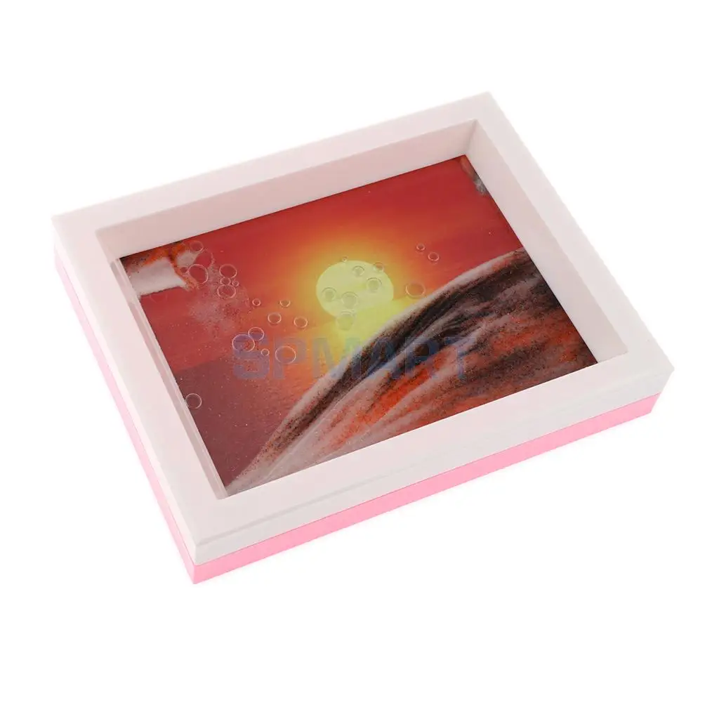 3D Dynamic Floating Liquid Sensory Motion Bubbler Timer Flowing Sand Drawing for Children Kids Toy Novelty Gift Home Decor