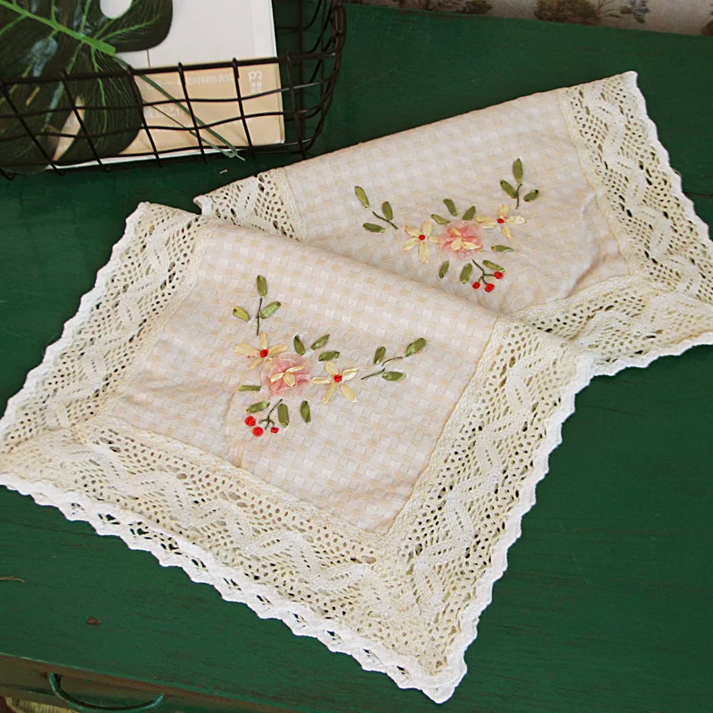 

Table Decoration Accessories 3pcs/set Table Napkin Placemats for Table 3D Embroidered Flowers Table Mat