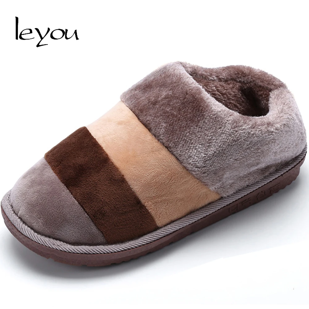 Leyou Mens Winter Slippers Indoor Autumn Winter Home Slippers Anti Slip