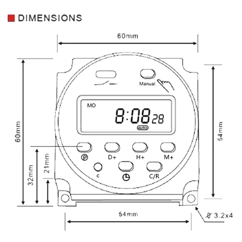 CN101A таймер Выключатель AC/DC 12 V 24 V 110 V 120 V 220 V 230 V 240 V Цифровой ЖК-дисплей Мощность недели миниатюрный программируемый реле времени 8A для 16A