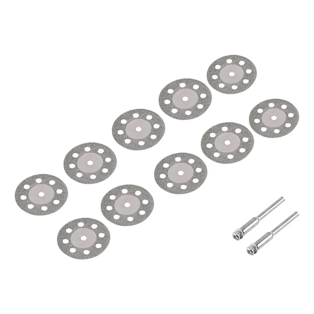

1 Set 10pcs Rotary Tool 30mm 8 Holes Diamond Circular Saw Blades Cutting Wheel Discs + 2 Mandrel New