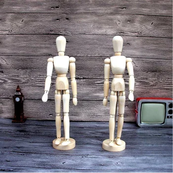 

Wooden Creative Puppets Drawing SKETCH Mannequin Model Artist Movable joints Arts Human Miniatures Figurine Crafts gift
