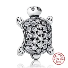 2016 New Arrival 925 Sterling Silver Sea Turtle Charm Fit Pandora Original Bracelet Neckalce Authentic Jewelry Gift