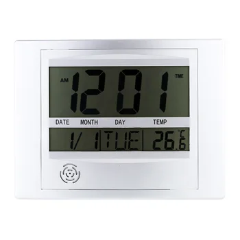 

Lcd Digital Wall Clock With Thermometer Electronic Temperature Meter Calendar Indoor Desk Digital Wall Clock Home Decor