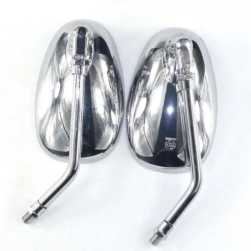 

Motorcycle Chrome Oval Side Mirrors 10mm Thread for 150 Scooter Baron BMS Retro Lance Vintage 150T-E Rear View Mirrors